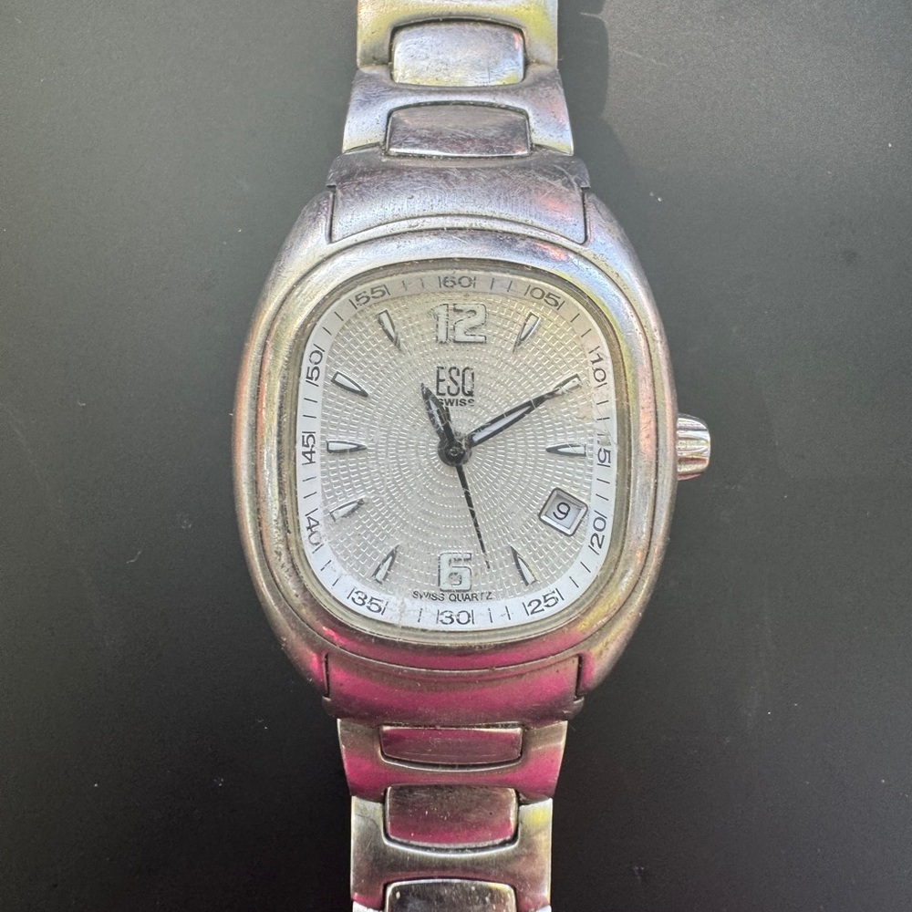 Silver Cushion Case Minimalist Watch
